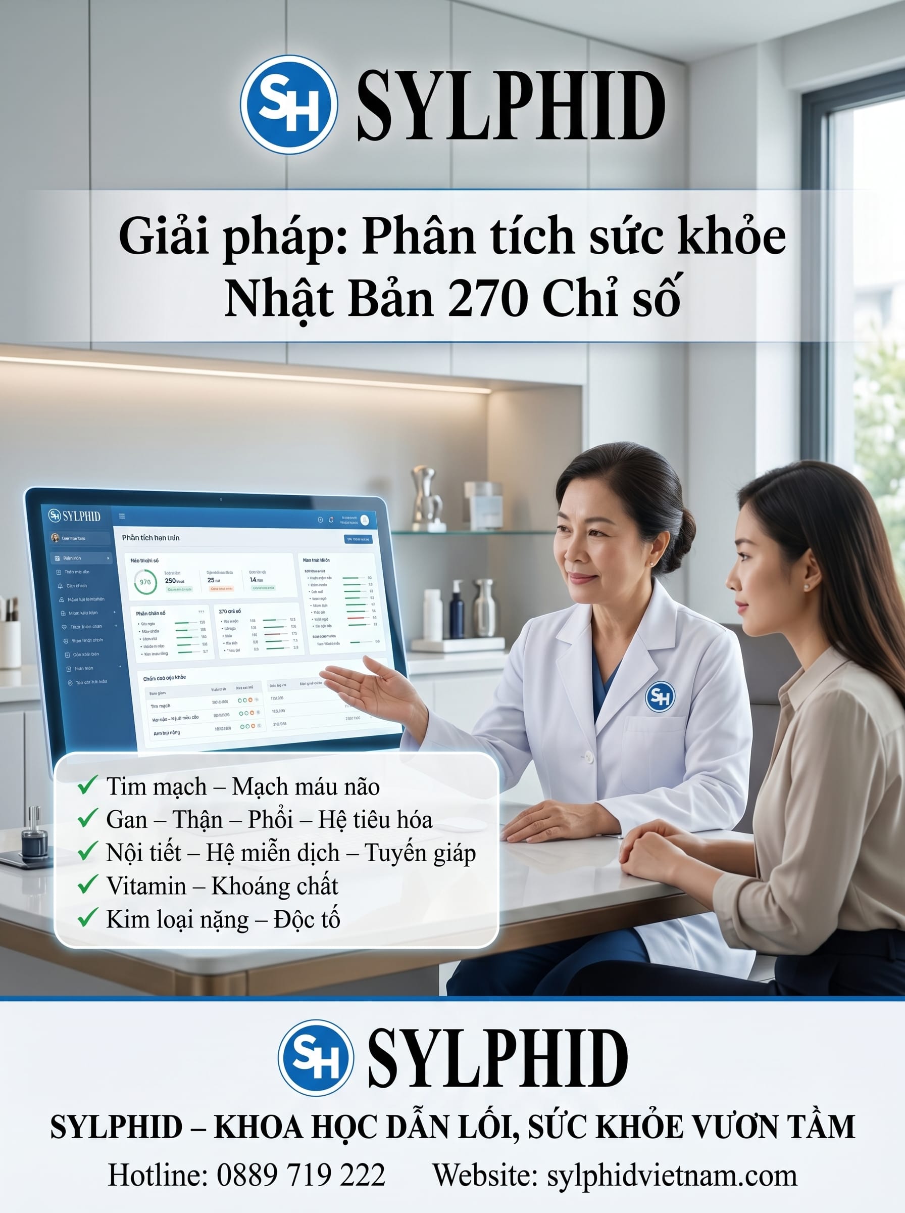 kiểm tra 270 chỉ số cơ thể Sylphid