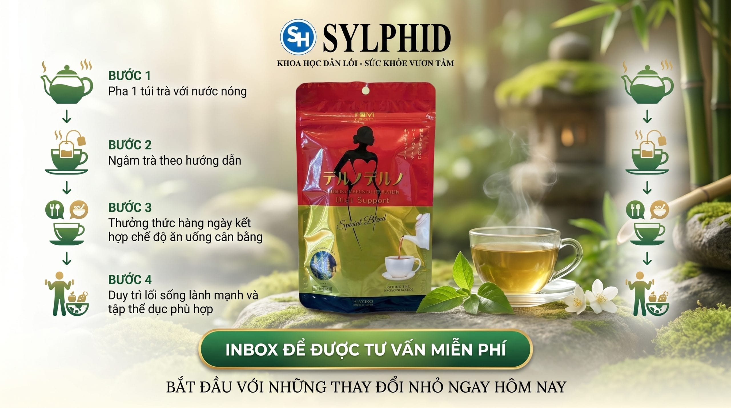 Trà Thảo Dược Deruno Aishodo Nhật Bản đồng hành cùng lối sống khỏe mạnh