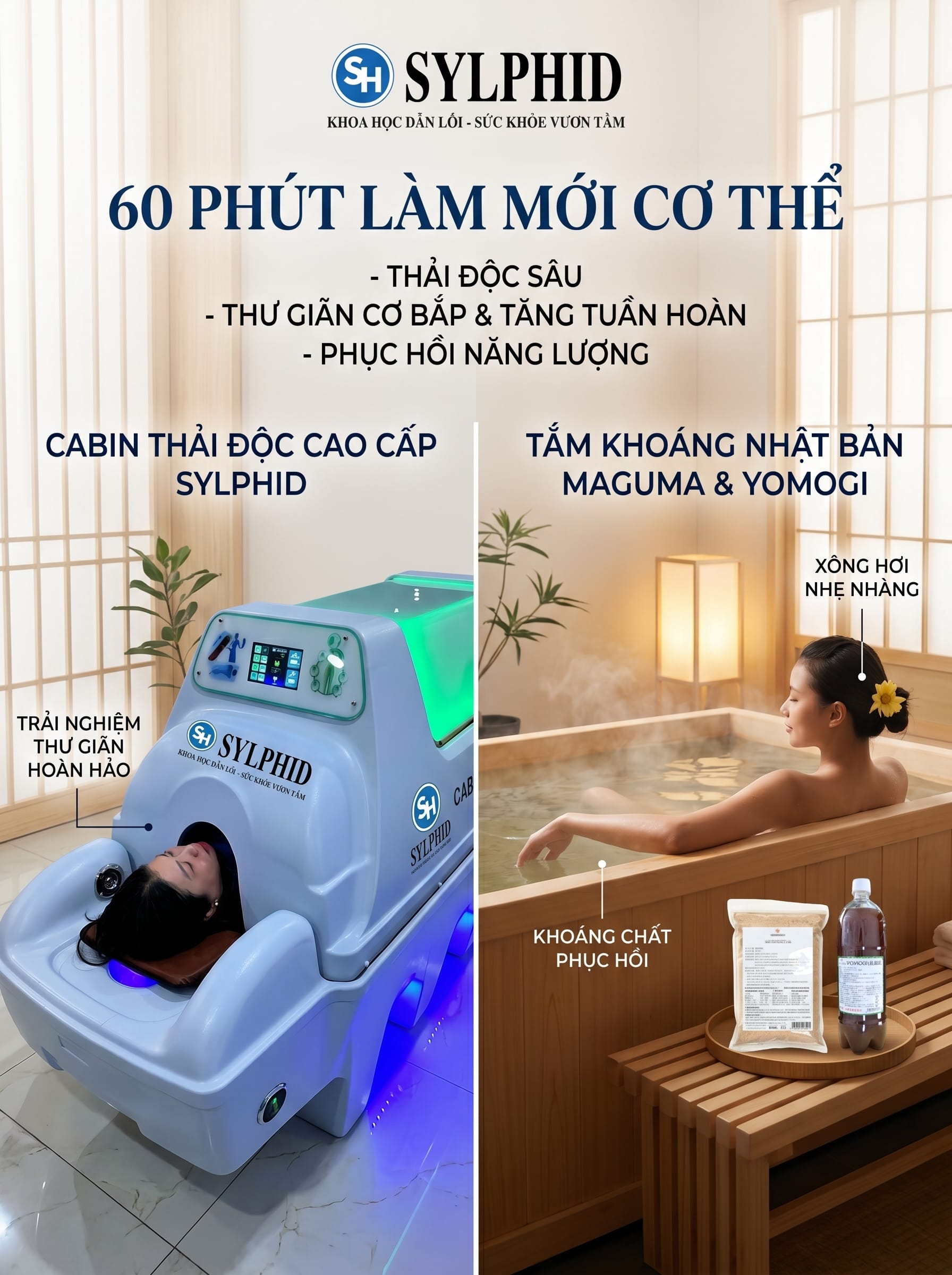 Combo phục hồi cơ thể chuẩn Nhật tại Sylphid