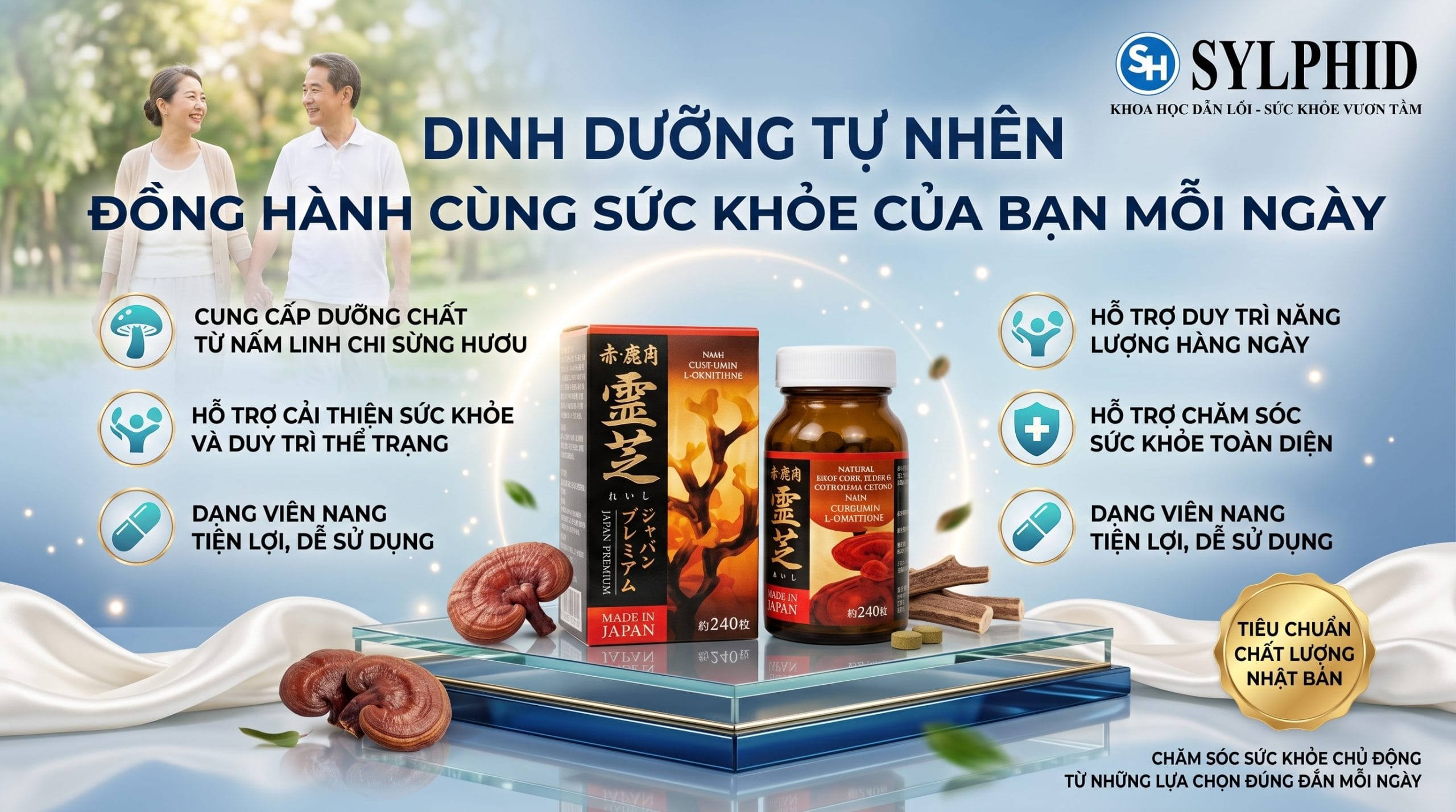 Sản phẩm được nghiên cứu theo tiêu chuẩn Nhật Bản, đồng hành cùng lối sống khỏe mạnh.

