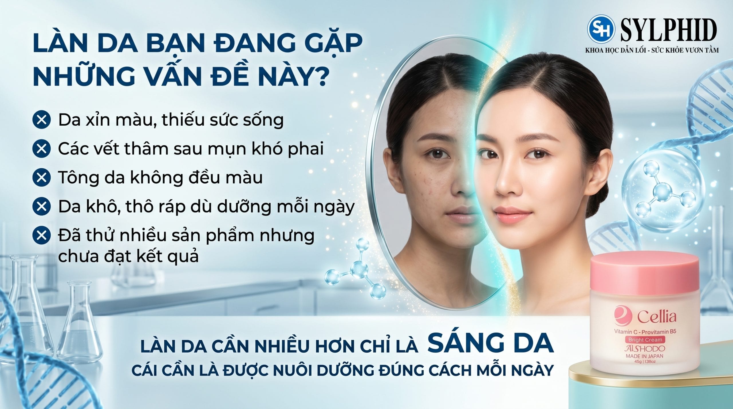 Kem Dưỡng Sáng Da Cellia Aishodo giúp chăm sóc làn da đều màu và mềm mại