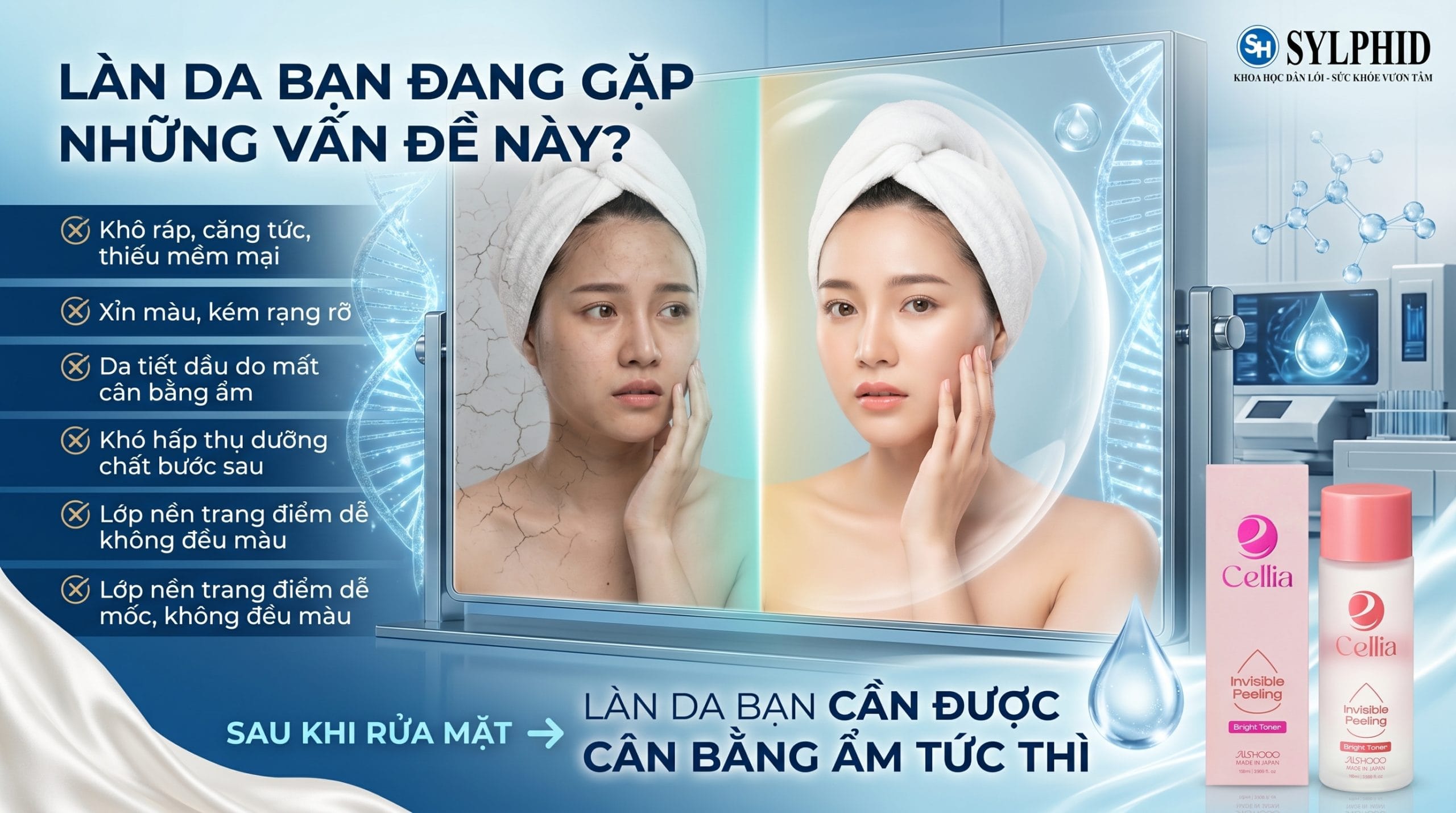 Toner Cellia Aishodo giúp dưỡng ẩm và làm dịu làn da sau khi rửa mặt