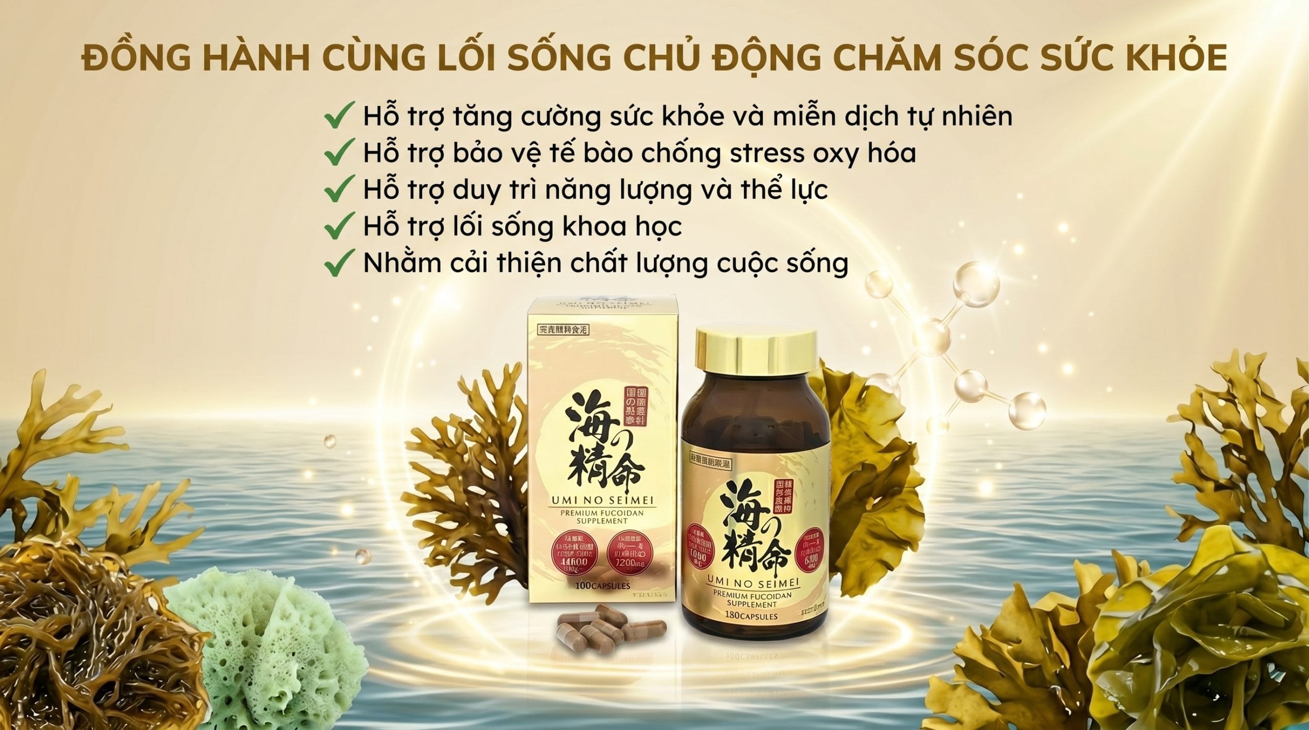 Sản phẩm Fucoidan Umi No Seimei Nhật Bản tại SYLPHID