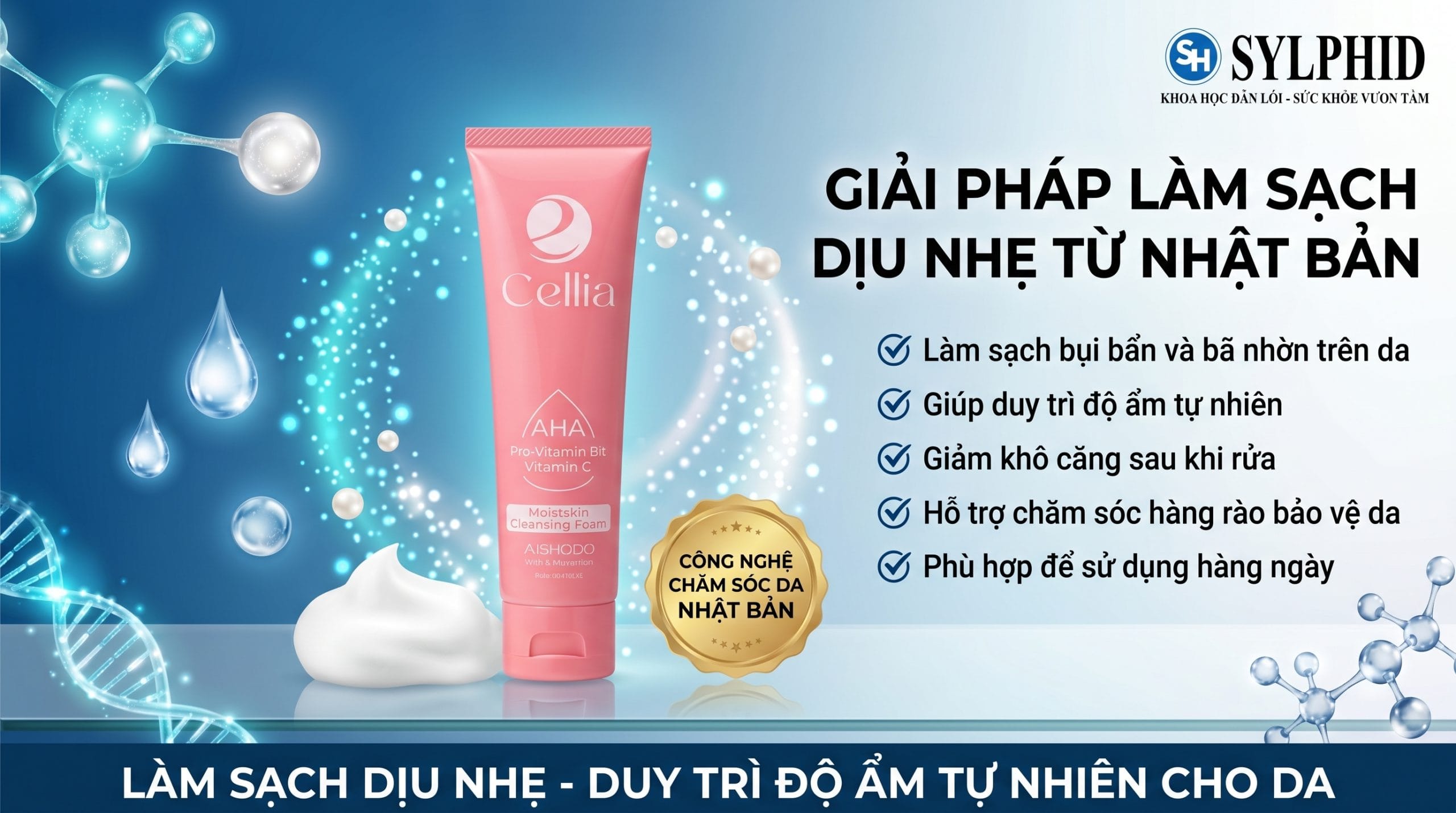 Cellia Moistskin Cleansing Foam chính hãng Nhật Bản tại SYLPHID