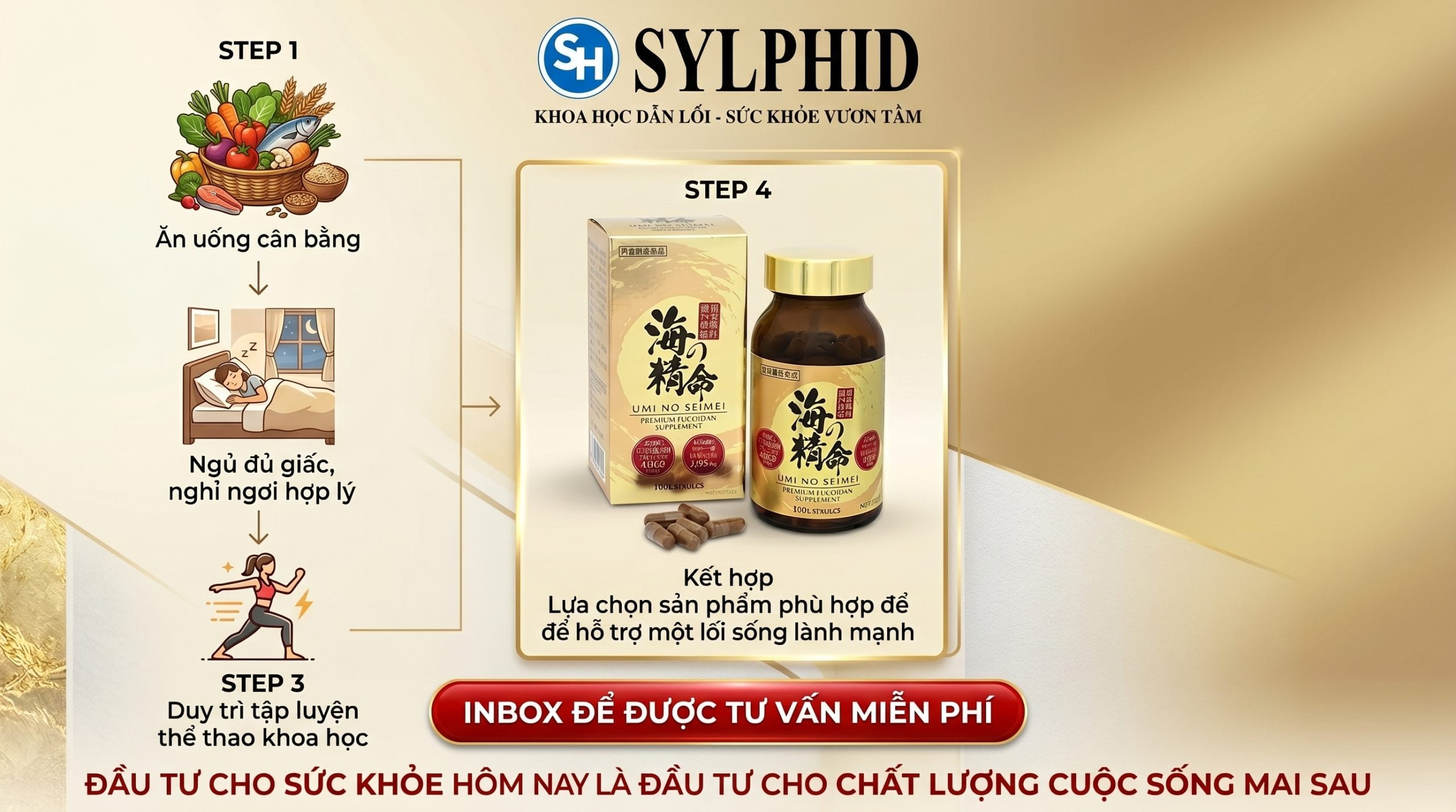 Fucoidan Umi No Seimei từ rong nâu Nhật Bản hỗ trợ xây dựng lối sống khỏe mạnh