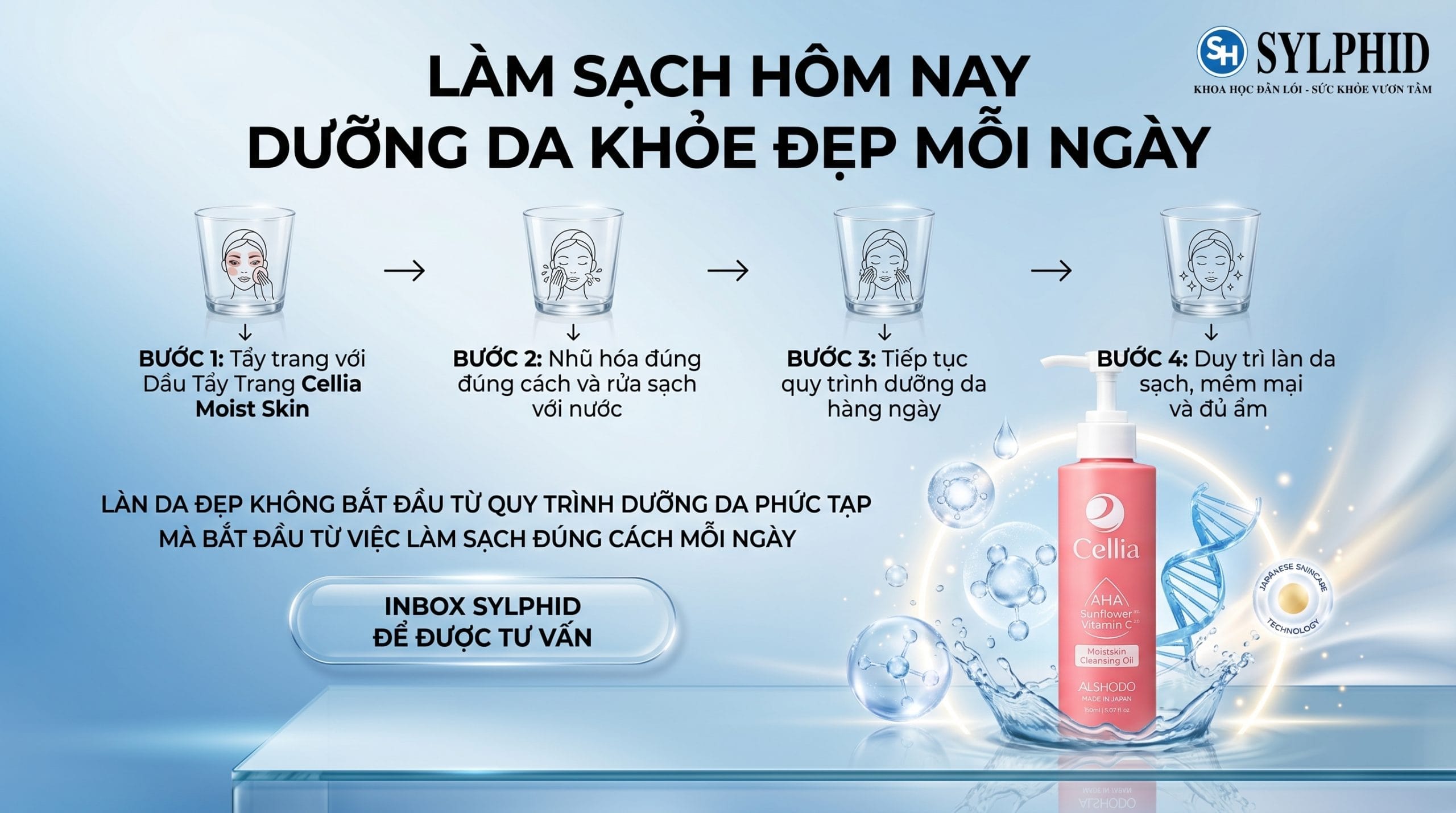 Dầu Tẩy Trang Cellia Moist Skin chính hãng tại SYLPHID