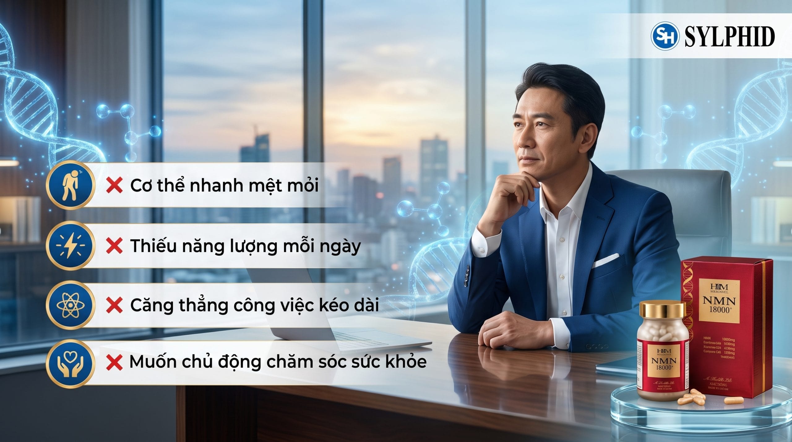 Viên uống NMN 18000+ Nhật Bản bổ sung dưỡng chất và duy trì năng lượng
