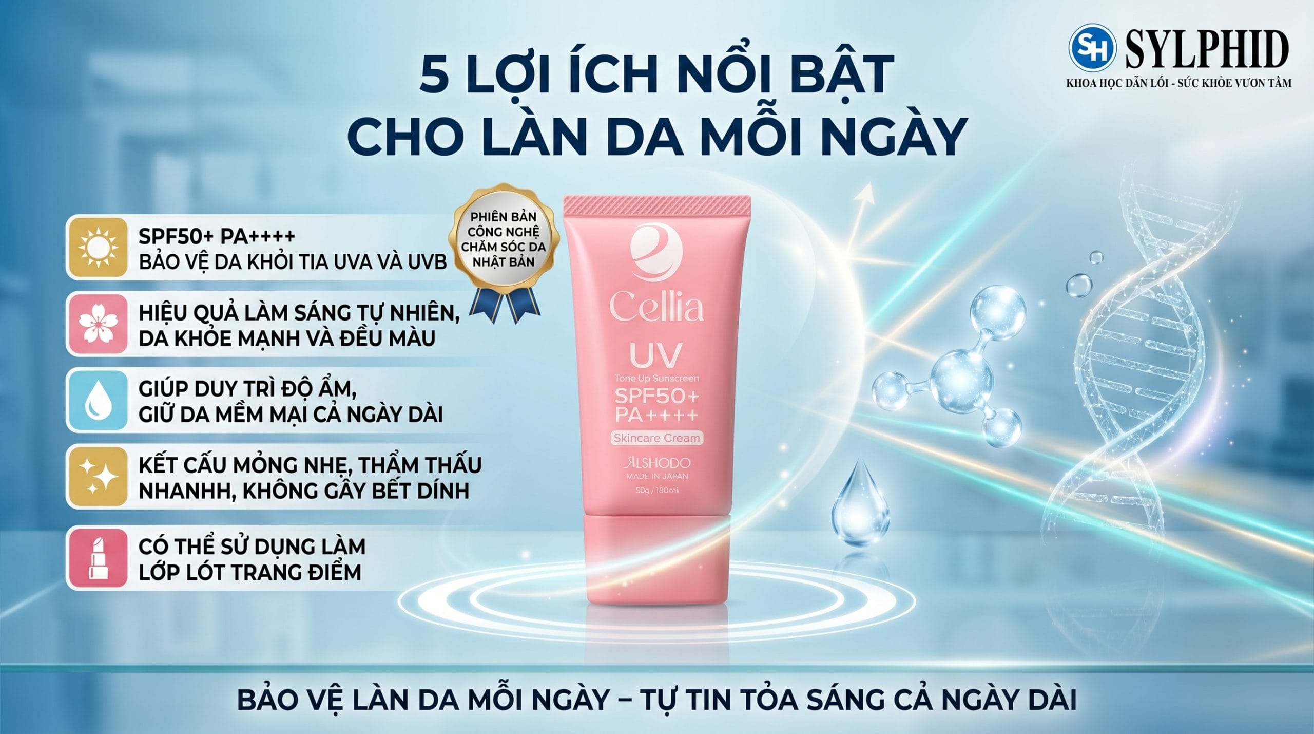 Kem Chống Nắng Cellia UV Tone Up chính hãng tại SYLPHID
