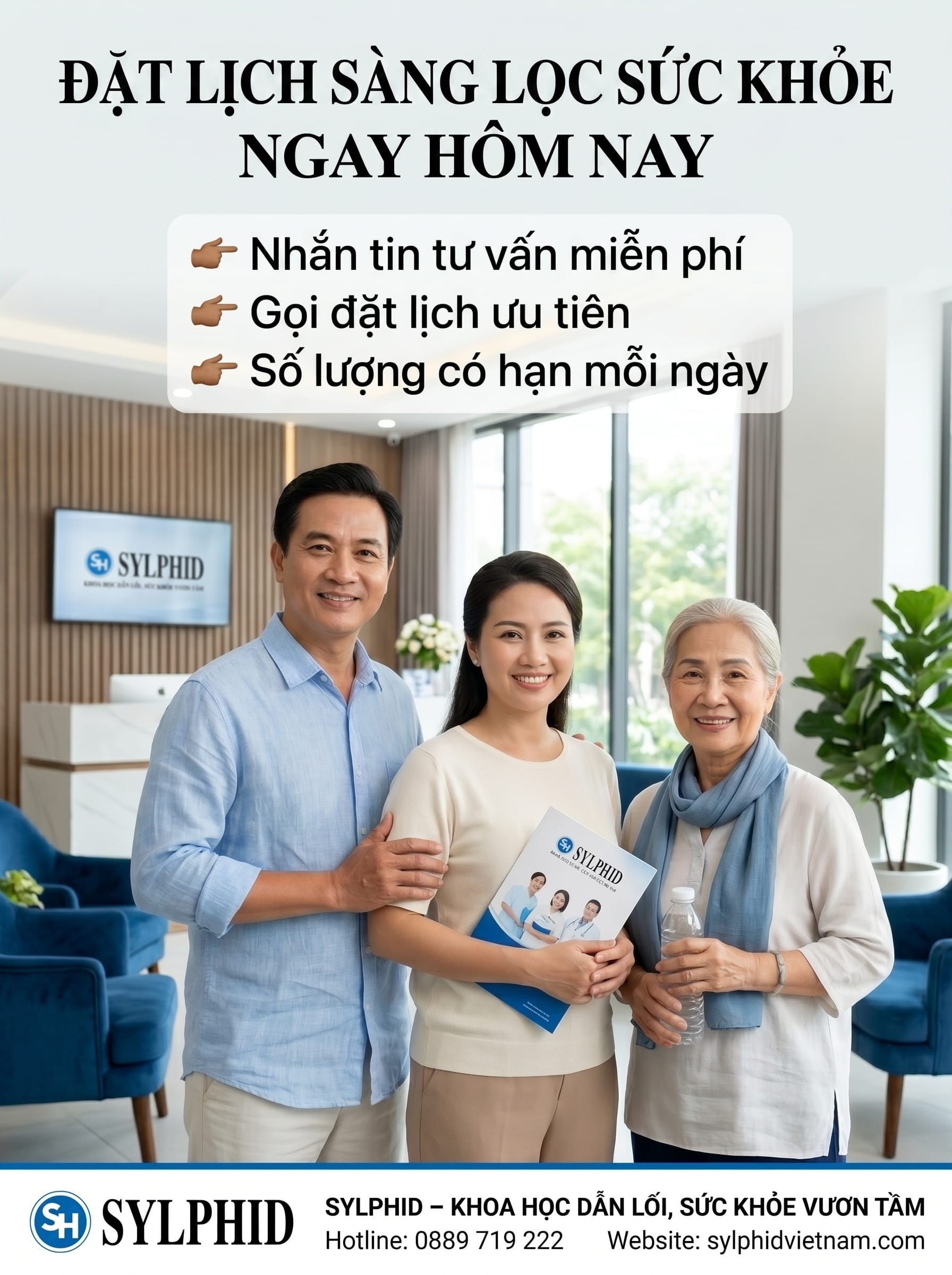 Đặt lịch kiểm tra 270 chỉ số cơ thể Sylphid