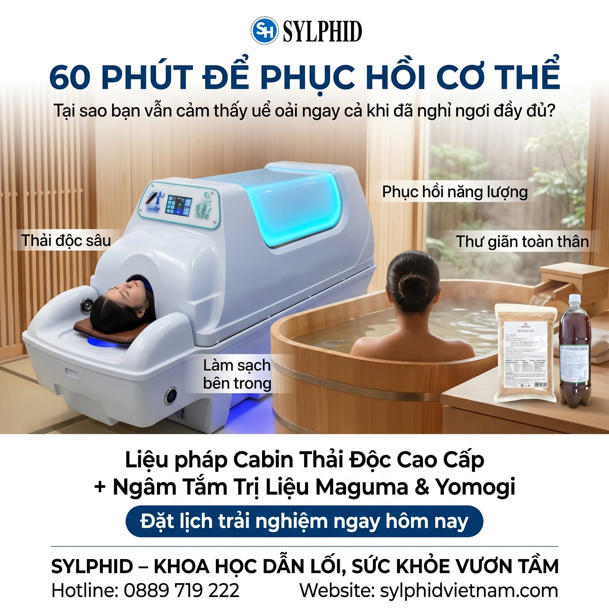 Combo Thải Độc Cabin Và Ngâm Tắm Maguma Yomogi Chuẩn Nhật