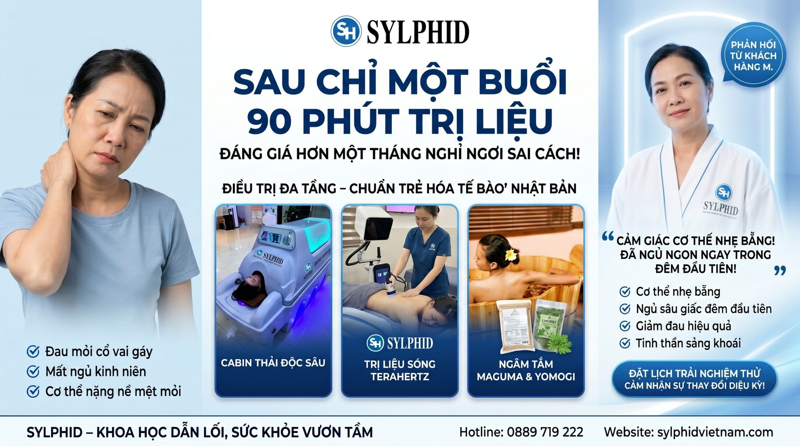 Phục hồi cơ thể đa tầng tại Sylphid – 90 phút giúp cơ thể thư giãn và nhẹ nhàng hơn