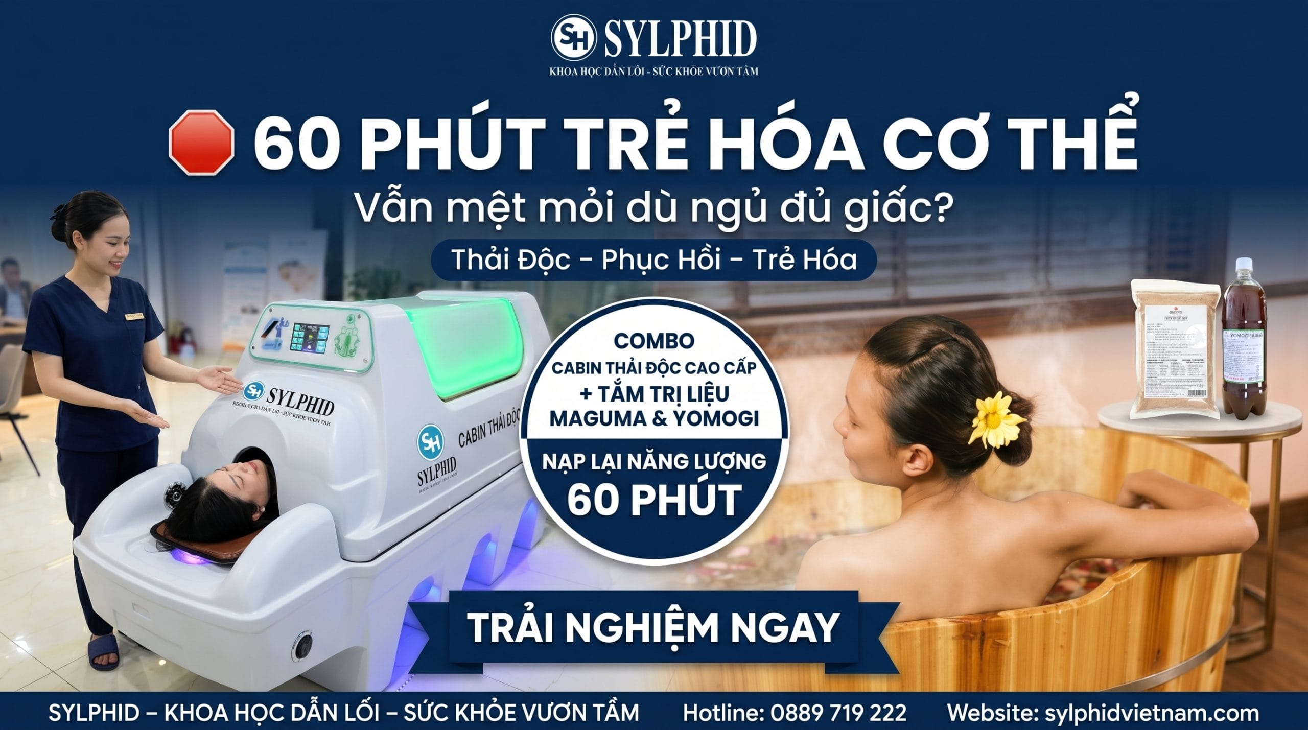 Combo Thải Độc Cabin Và Ngâm Tắm Maguma Yomogi Chuẩn Nhật