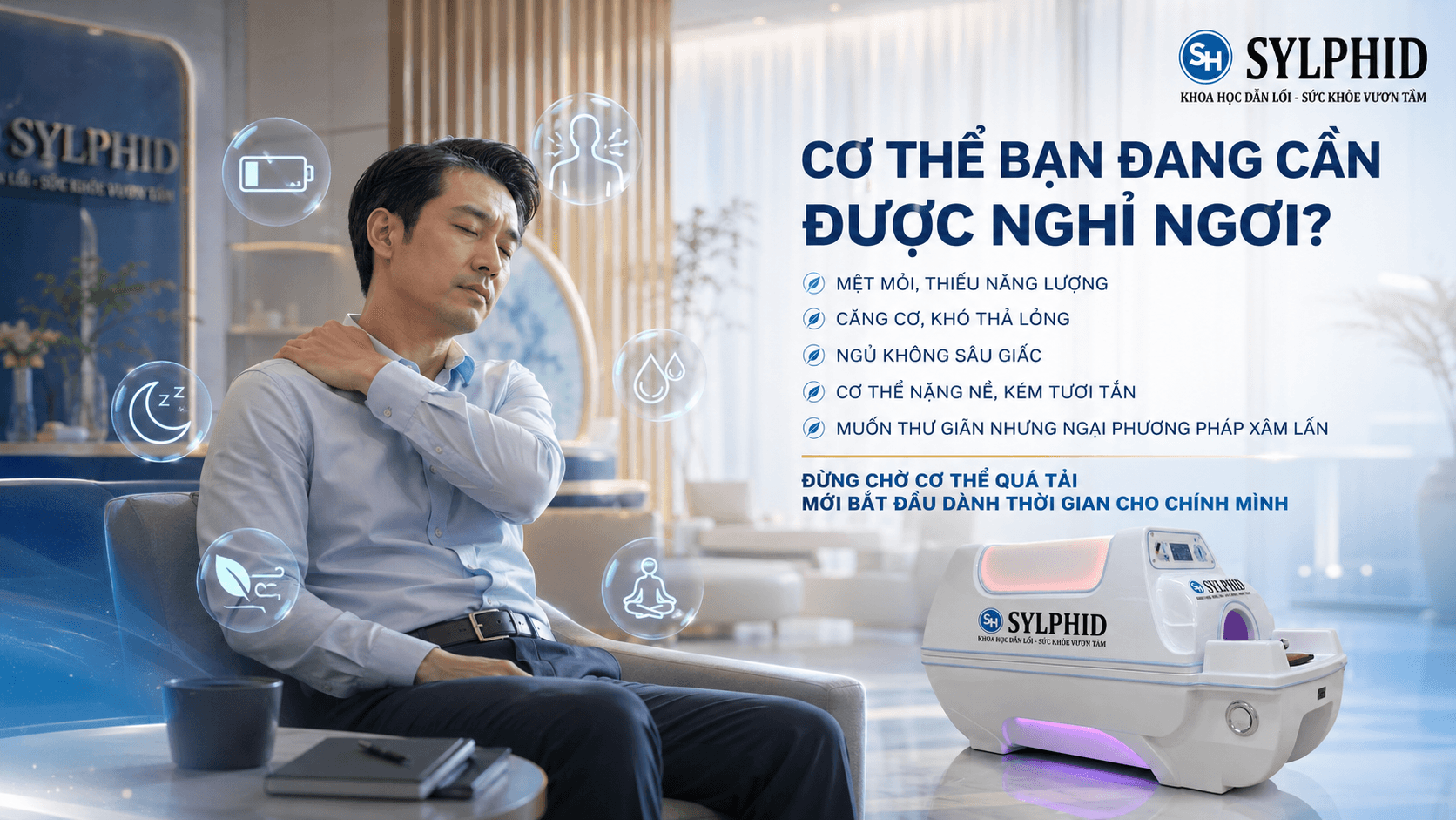 Cabin Thải Độc Cao Cấp SYLPHID hỗ trợ làm ấm và thư giãn cơ thể
